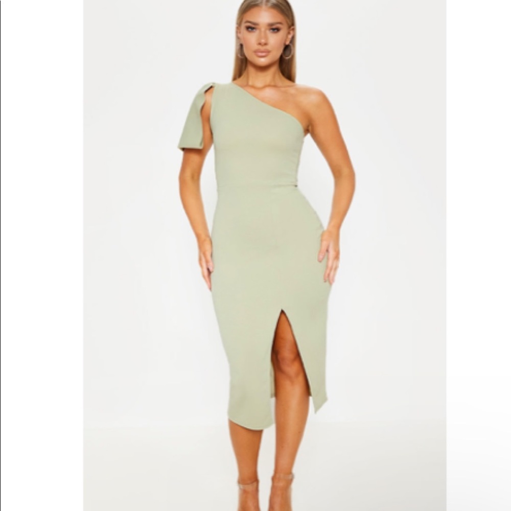 One shoulder midi dress